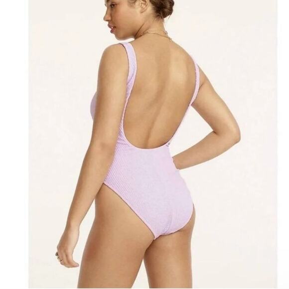 J. Crew One Piece Swimsuit Green Textured Square Neck Shelf Bra Sz 22 NEW - Picture 11 of 11